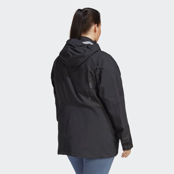 Schwarz TERREX Xploric RAIN.RDY Wanderjacke – Große Größen