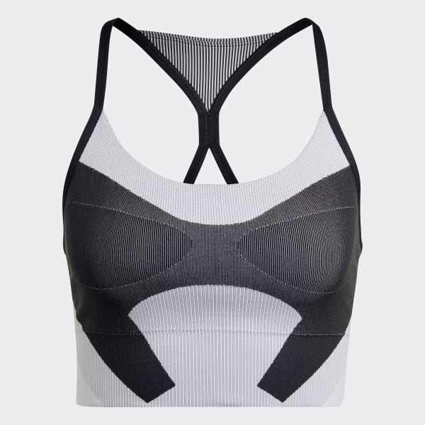 Svart adidas by Stella McCartney TrueStrength Yoga Knit Light Support Bra S3944