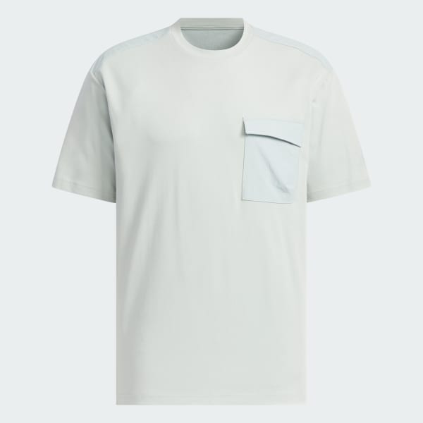 グレー シティエスケープ ルーズフィット ファブリックミックス 半袖ポケットTシャツ