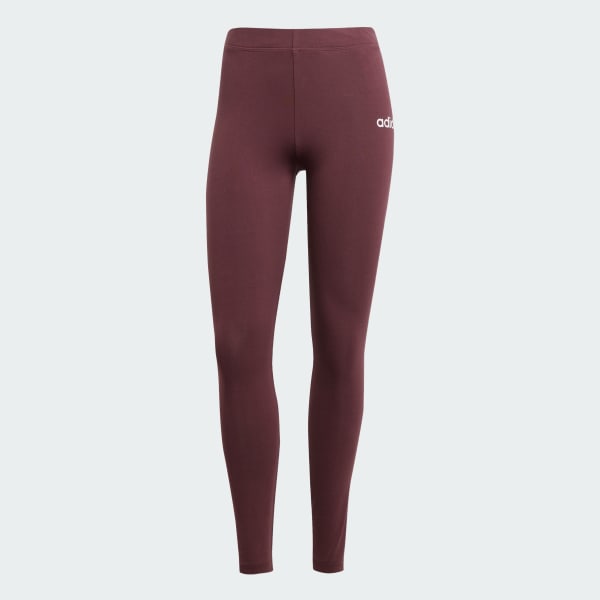 Burgundy Essentials Linear Cotton Leggings