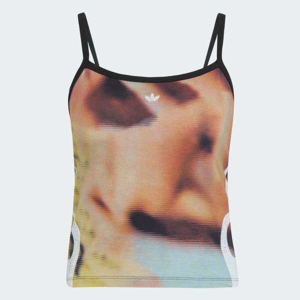 Multicolor Playera sin mangas con estampado de llamas