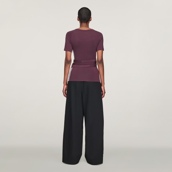 Burgundy Y-3 Tencel Short Sleeve Tee