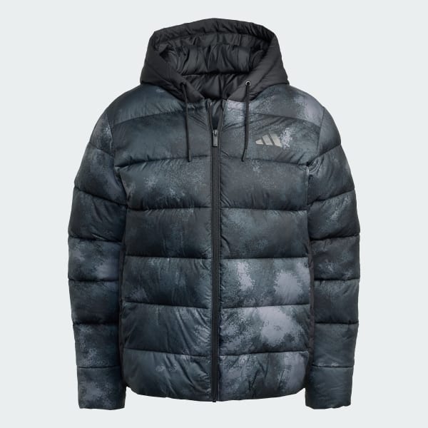 Black Essentials CLIMAWARM Synthetic Down Puffer Hooded Jackets