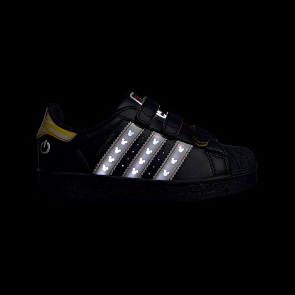 Black adidas Disney Superstar LED Lights Comfort Closure Shoes Kids