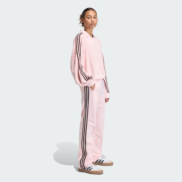 Pink TERRY TOWEL V NECK LONG SLEEVES polotrøje