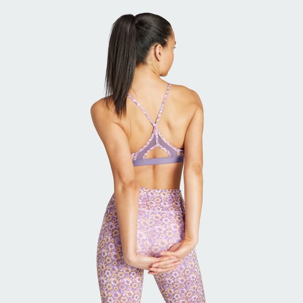 Purpura Top Deportivo de Entrenamiento Aeroreact Soporte Ligero Estampado Floral