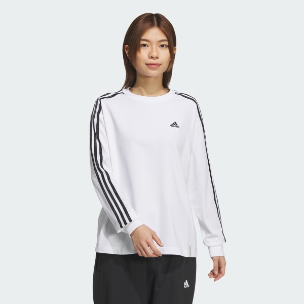 エッセンシャルズ プラス スリーストライプス 長袖Tシャツ