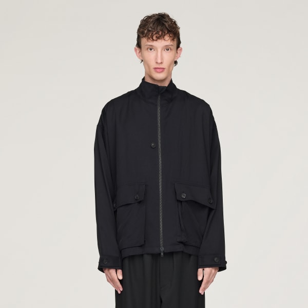 Svart Y-3 Rayon Twill Zip Overdel
