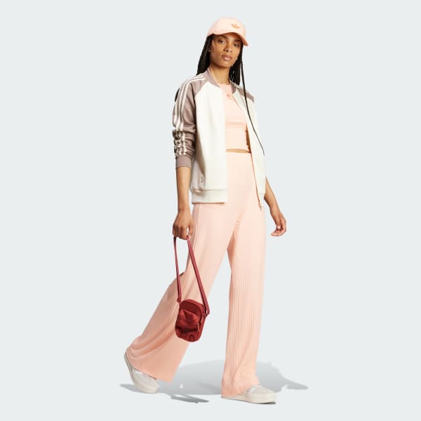 Roze Essentials Wide Rib Broek