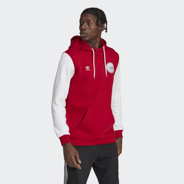 Rouge Sweat-shirt à capuche Ajax Amsterdam Essentials Trefoil