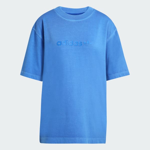 Azul Camiseta Essentials Linear Extragrande Corte Estilo Masculino Efecto Lavado