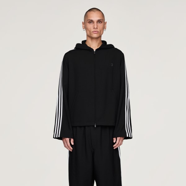 cierna Teplákový top s kapucňou Y-3 3-Stripes