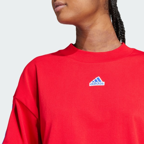 Adidas 3 stripes tee red discount
