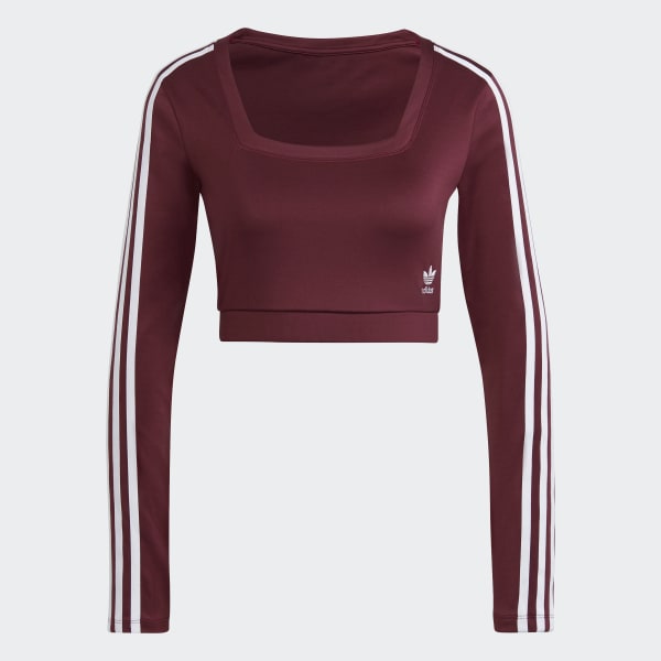 Burgundy adidas long sleeve top store