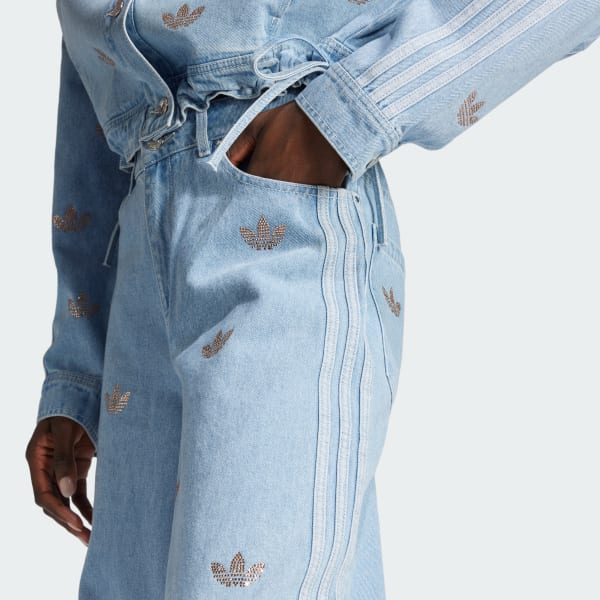 adidas Denim Rhinestone Hose Blau adidas Deutschland