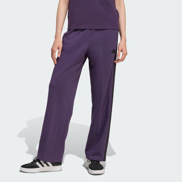 Essentials 3-Stripes Open-Hem Fleece Pants