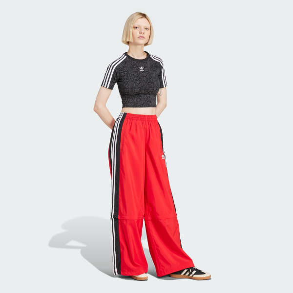 Red Rasant Cut Line Track Pants