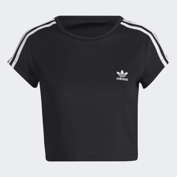 Black Adicolor Classics Crop 3-Stripes T-Shirt DL768