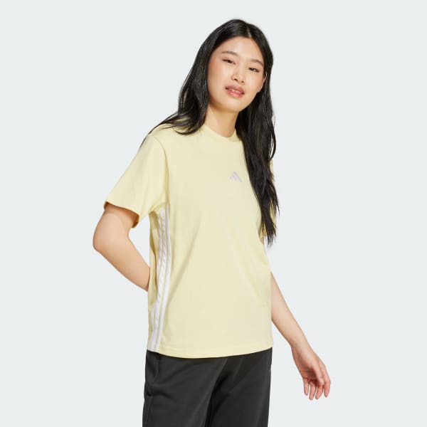 Yellow Essentials 3-Stripes Cotton Tee