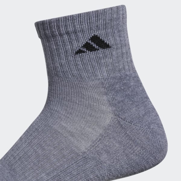 adidas Athletic Cushioned Quarter Socks 6 Pairs - Grey, Men's Training