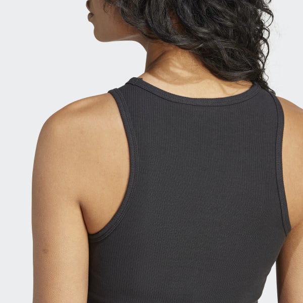 adidas Essentials Ribbed Tank Top - Black | Free Shipping with