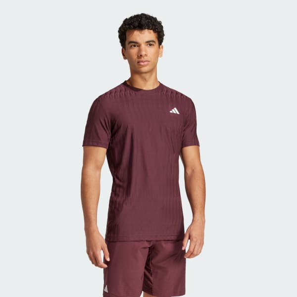 Burgundy Tennis Climacool+ AIRCHILL FreeLift Tee