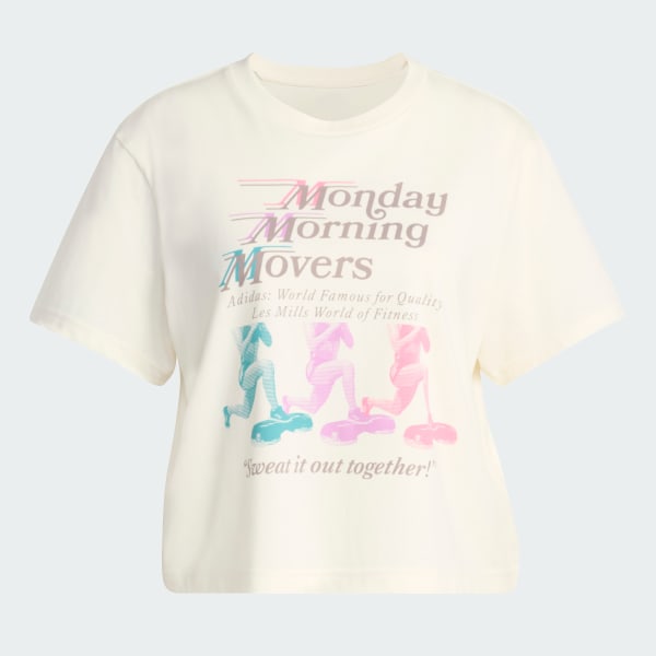 Hvit LESMILLS MOVERS GRAPHIC T-SKJORTE