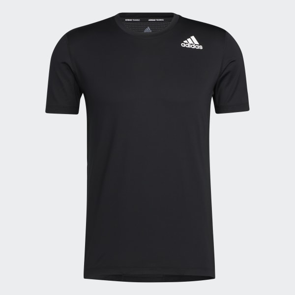 adidas Training Tech Fit 3 stripe t-shirt in black