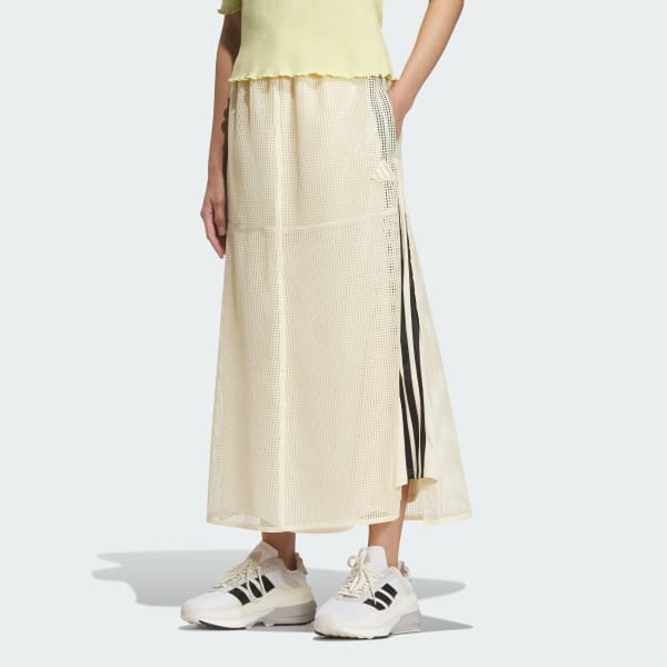 イエロー LUXFLOW カジュアル ウーブンレイヤードスカート