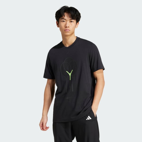 Μαύρο Tennis 3 Rackets Graphic Tee