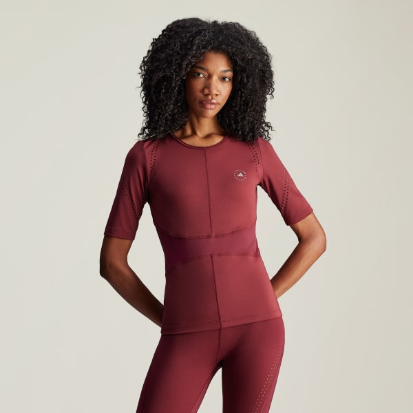 Burgundy adidas by Stella McCartney TruePurpose Training Tee