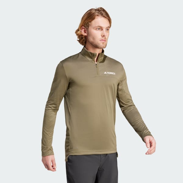 Vert T-shirt manches longues à demi-zip Terrex Multi