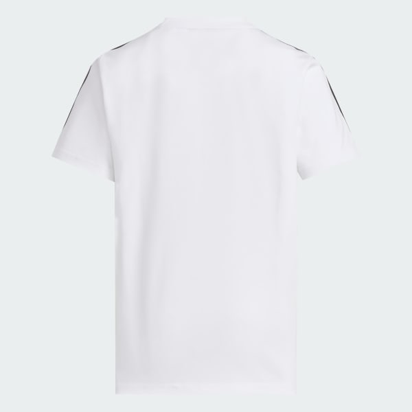 ホワイト キッズ エッセンシャルズ プラス レギュラーフィット スリーストライプス半袖Tシャツ