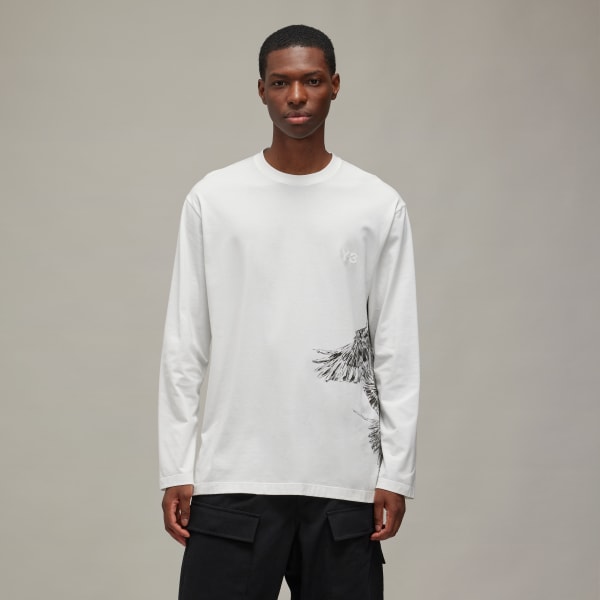 トップス Y-3 GRAPHIC LONG SLEEVE TEE M IX0404 adidas Y-3 Graphic Long Sleeve Tee - White | adidas Thailand