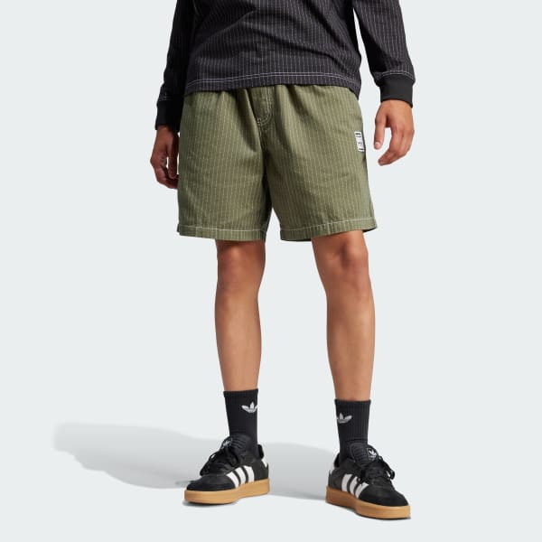 Adidas Originals Men s Wabash Workwear Shorts Green Size Medium Cotton Elastic