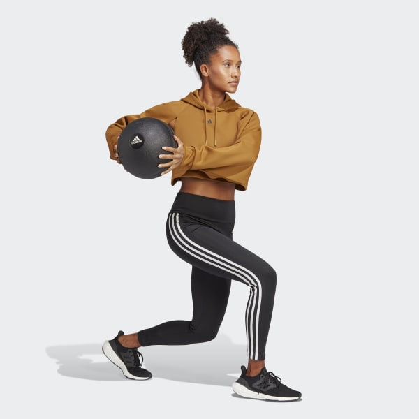 Marron Buzo Corto con Capucha de Entrenamiento HIIT AEROREADY
