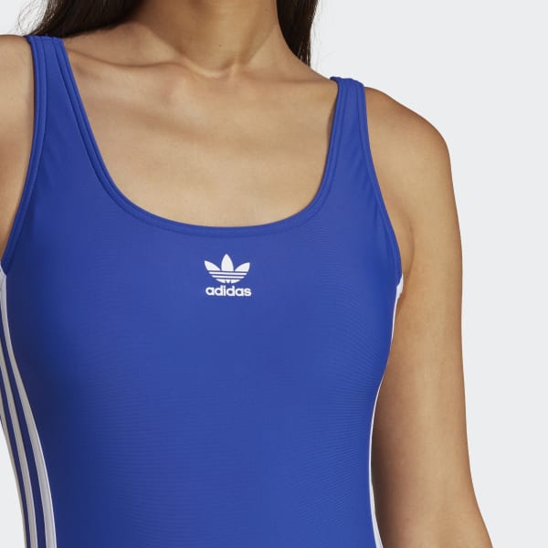 Blue White Adidas Highneck Hydrasuit s2000 Style Swimsuit Lycra