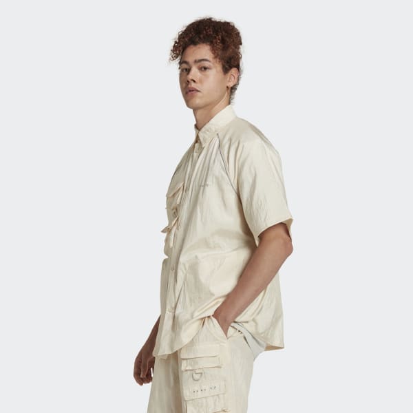 Beige Reveal Short Sleeve Overshirt DWB89