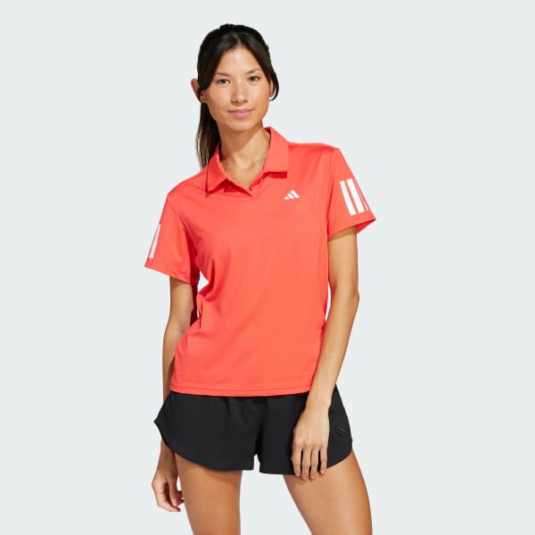 Rojo Playera Polo de Tenis Club Climacool 3 Franjas