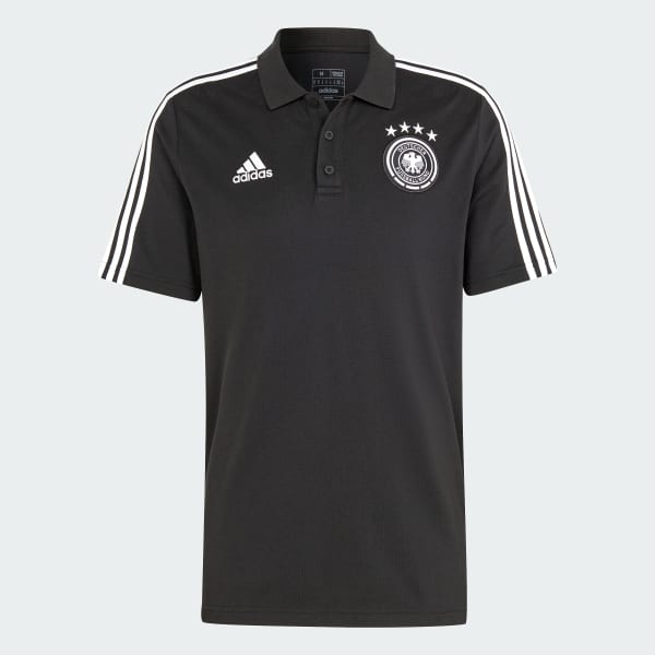 Zwart Duitsland DNA 3-Stripes Poloshirt