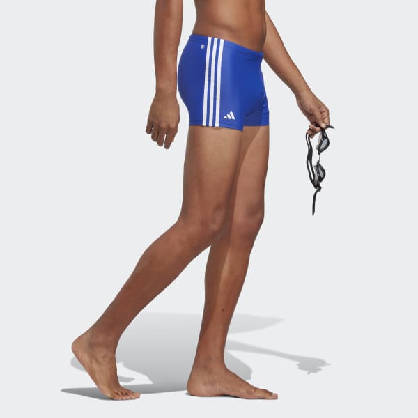 Blau Classic 3-Streifen Boxer-Badehose