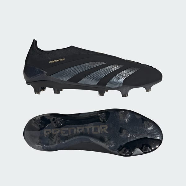 Bota de fútbol Predator Elite Laceless césped natural seco Negro