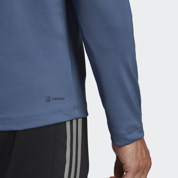 modrá Tričko Training 1/4-Zip Colourblock Long Sleeve BVS47