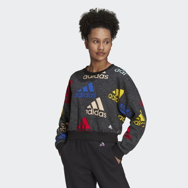 Grau Essentials Multi-Colored Logo Crop Sweatshirt Y7746