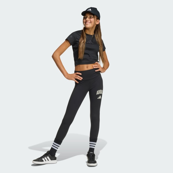 Black adidas Z.N.E. Fitted Crop Tee Kids