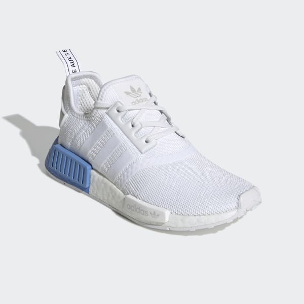 Kids NMD R1 White and Blue Shoes | adidas US