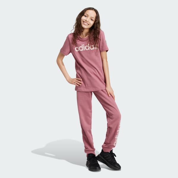 Pink Essentials Linear Logo Cotton Slim Fit T-Shirt