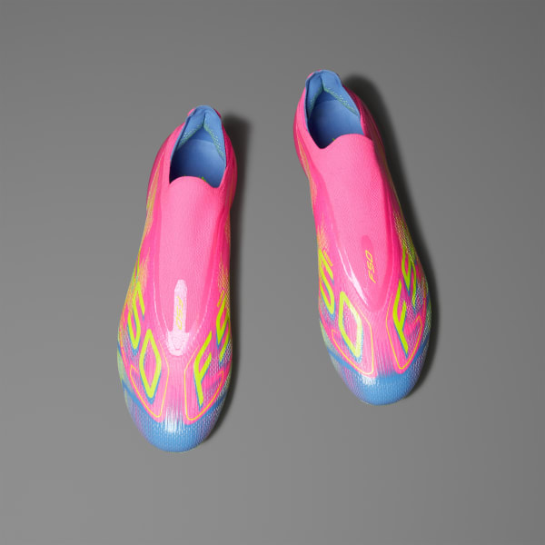 Pink F50 Elite Laceless Firm Ground Boots