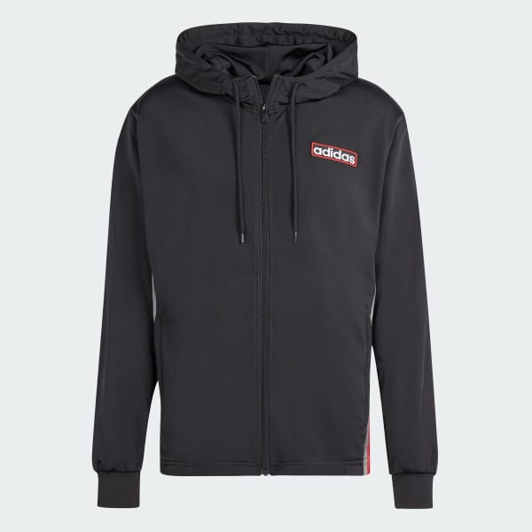 cierna Mikina s kapucňou Adicolor Adibreak Full-Zip
