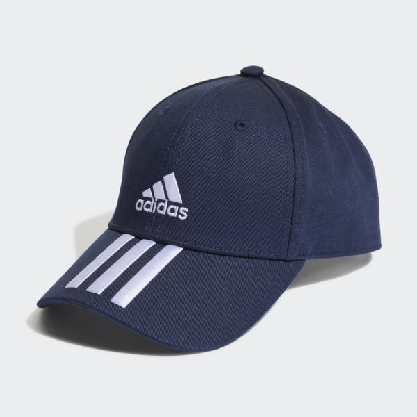 adidas หมวกแก๊ปผ้าทวิล Baseball 3-Stripes - สีน้ำเงิน | adidas Thailand